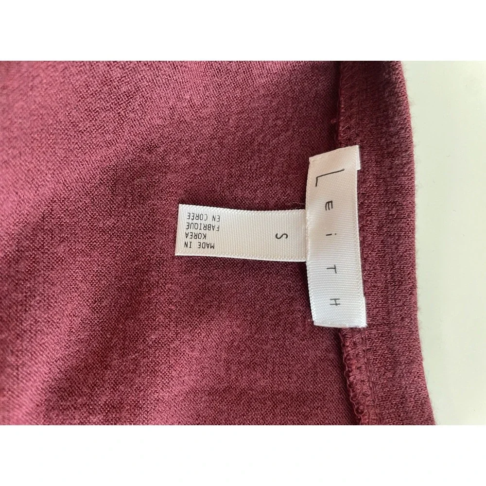 LEITH Racerback Knit Dress Red Tannin‎ Burgundy Wine Midi Casual Size S